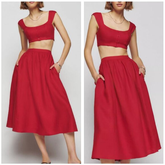 Reformation Scarlet Two-Piece Midi Dress - Picture 3 of 13
